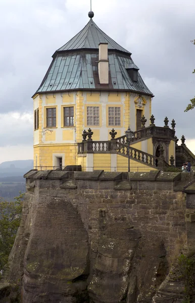 Старої Фортеці Фортеці Koenigstein Фредерік Башта Саксонської Швейцарії Німеччини — стокове фото