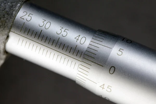 Mikrometer Messmaßstab Aus Nächster Nähe — Stockfoto