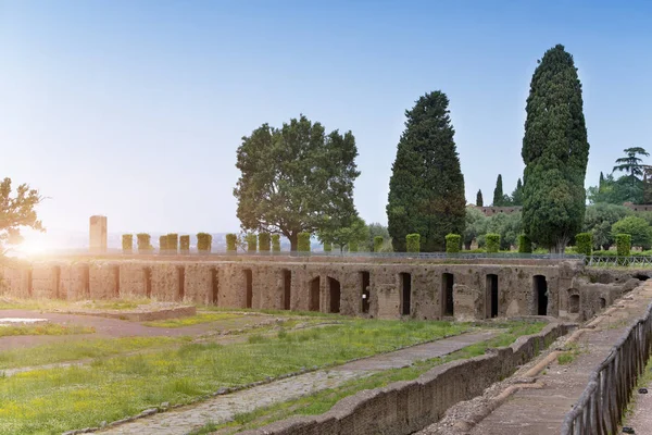 ruins of an imperial Hadrian\'s Villa( Adriana villa, 2nd century AD) in Tivoli near Rome,