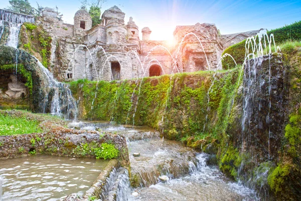 Villa Este Jahrhundert Brunnen Und Garten Tivoli Italien Unesco Weltkulturerbe — Stockfoto
