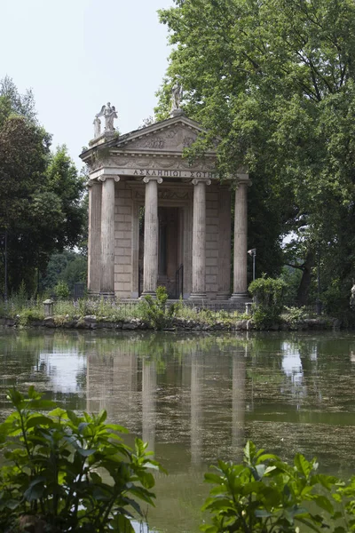 Ρώμη Ιταλία Ναός Του Ασκληπιού Στην Βίλα Μποργκέζε Κήπο — Φωτογραφία Αρχείου