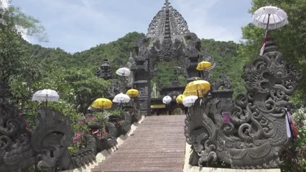 Temple Bali Indonesia View Sunny Day — Stock Video