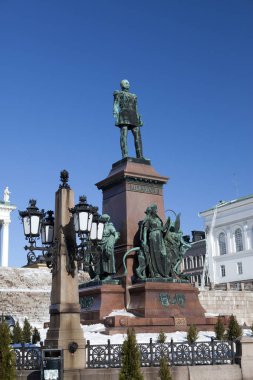  Anıt Rusya İmparator Alexander II Helsinki, Finlandiya
