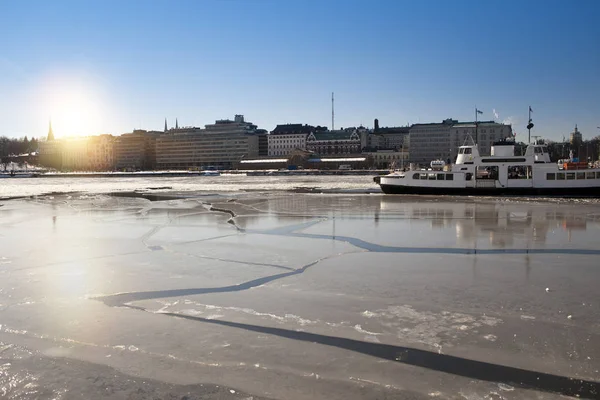 Vallen Helsingfors Vintern Visa Från Bay — Stockfoto
