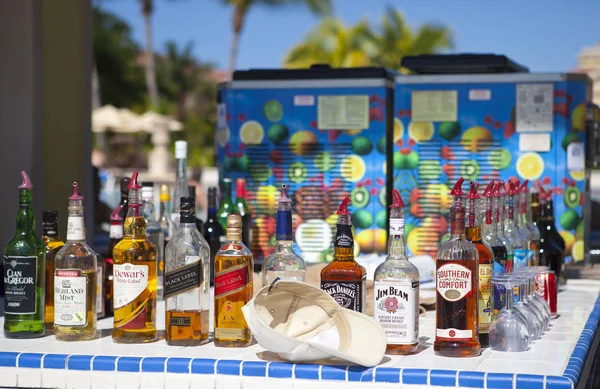 Jamaica Nowember 2011 Beach Bar Assortment — Stock Photo, Image