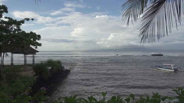 Plaj Tropikal Tatil Köyü Bali Endonezya Panoraması — Stok video