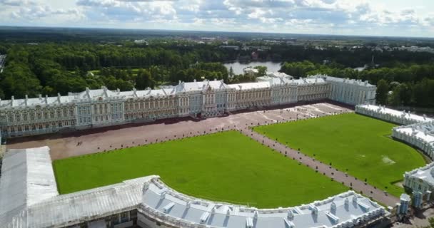 Bekijken Met Bovenkant Van Drone Katherine Palace Hal Tsarskoje Selo — Stockvideo