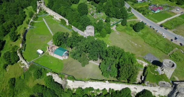 Flygfoto Från Drone Gamla Förstörda Fästningen Koporje Petersburg Ryssland — Stockvideo