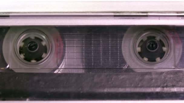 Cinta Casete Audio Uso Grabación Sonido Grabadora Cinta Cassette Música — Vídeo de stock