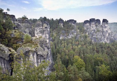 Bastei kaya oluşumu Sakson İsviçre Ulusal Parkı, Almanya