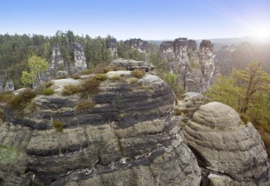 Bastei kaya oluşumu Sakson İsviçre Ulusal Parkı, Almanya