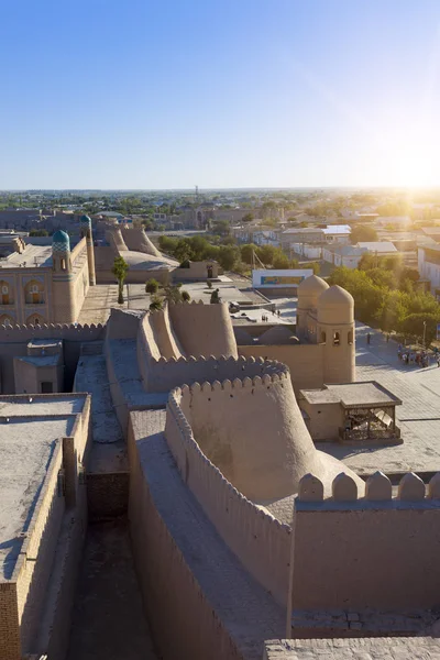 Vue Aérienne Sur Les Rues Vieille Ville Ouzbékistan Khiva — Photo