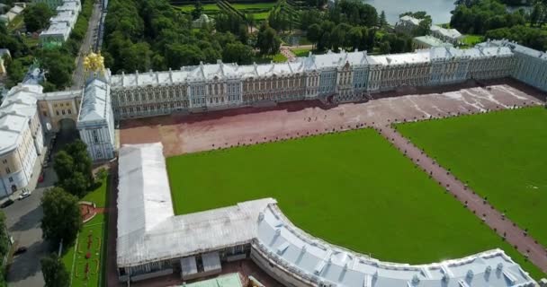 Katherine Nin Palace Selo Pushkin Rusya Salonda Üzerinde Dron Üstten — Stok video