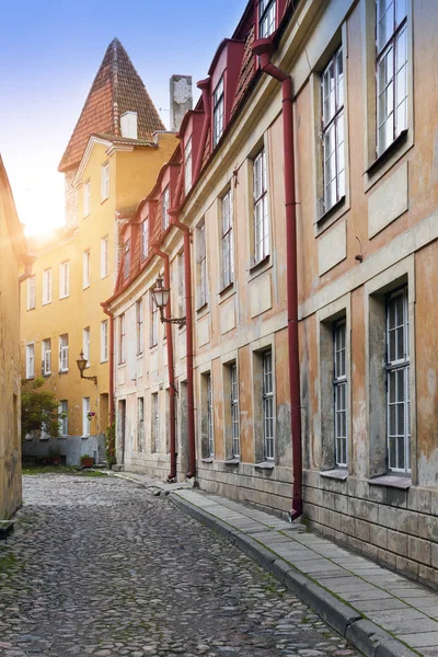 Vecchie Case Sulle Strade Della Città Vecchia Tallinn Estonia — Foto Stock