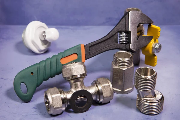 Water Fittings Adjustable Spanner — Stock Photo, Image