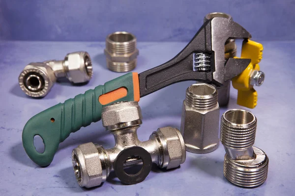 Water Fittings Adjustable Spanner — Stock Photo, Image