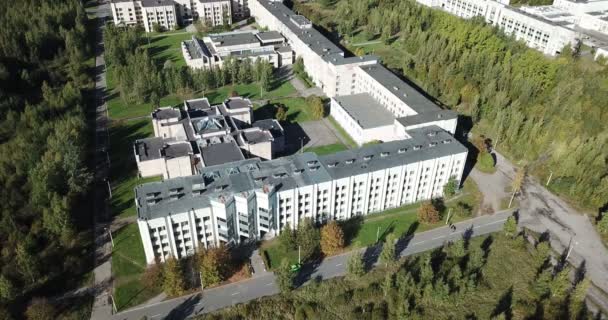 Vista Drone Faculdade Matemática Mecânica Universidade Estadual São Petersburgo Peterhof — Vídeo de Stock