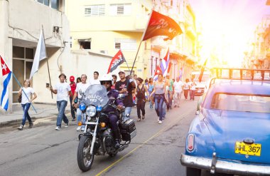 Havana, Küba-28 Ocak 2013: Ulusal Isyan günü gösterisi