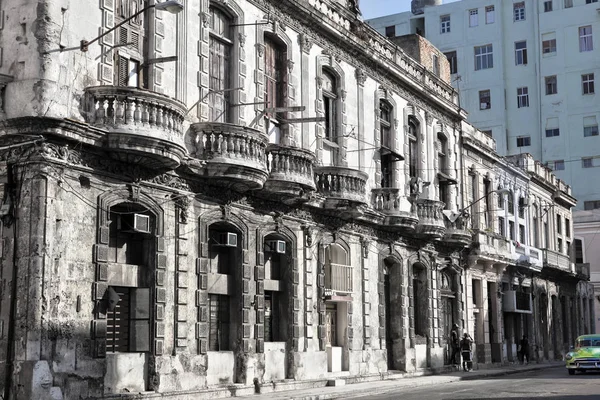 Cuba Havana Oude Verwoest Gebouw Een Van Centrale Straten — Stockfoto