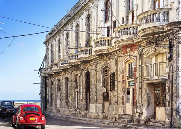 Vecchi Edifici Sulla Famosa Strada Turistica Malecon Avana Cuba — Foto Stock