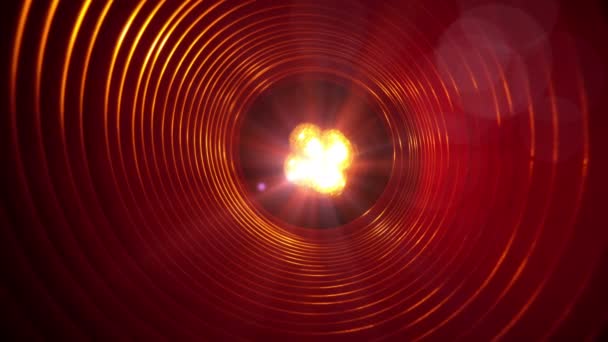 Абстрактний концептуальний фон з футуристичним високотехнологічним тунелем червоточини — стокове відео