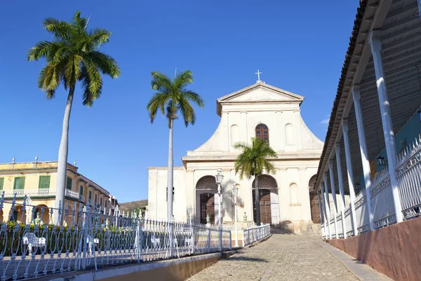 Kościół Plaza Mayor Trinidad Kubie — Zdjęcie stockowe