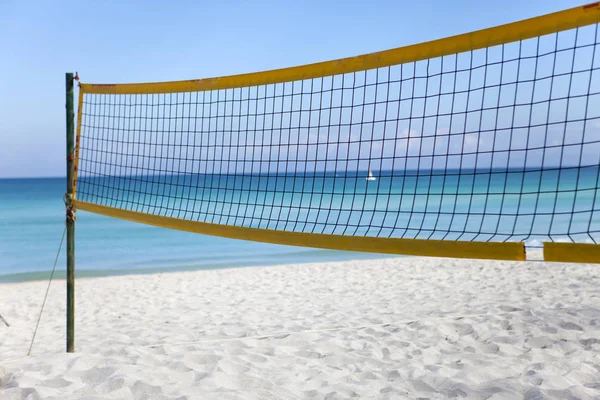Net Beach Volleyball Empty Beach Cuba Varadero — Stock Photo, Image