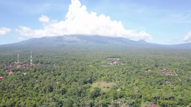 Aero Panoramautsikt Från Drone Djungel Och Berg Bali Indonesien — Stockvideo