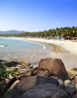 tropikal plaj Palolem, Goa, Hindistan