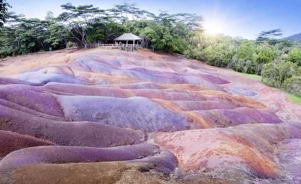 Most Famous Tourist Place Mauritius Earth Seven Colors — Stock Photo, Image