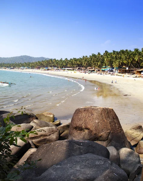 Tropical Beach Palolem Goa Índia — Fotografia de Stock