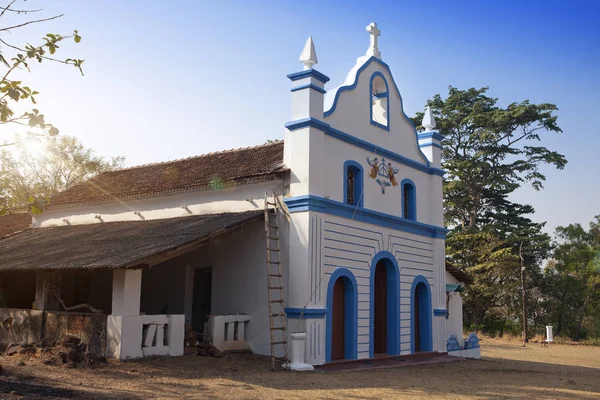 Hindistan Goa Eski Bir Fort Küçük Katolik Kilisesi — Stok fotoğraf