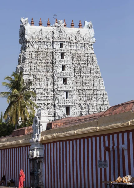 White Color Ornate Hindu Temple Kanyakumari Tamil Nadu India — Stock Photo, Image