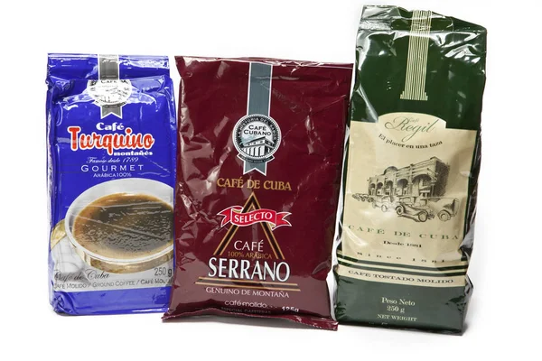 Saint Petersburg Russia February 2013 Pack Different Brands Coffee Produced — Stock Photo, Image