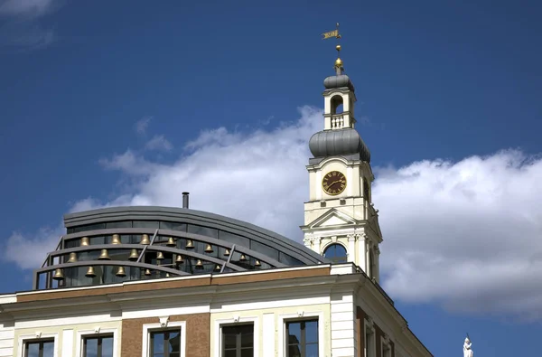 Câmara Municipal Riga Com Relógio Carillon — Fotografia de Stock