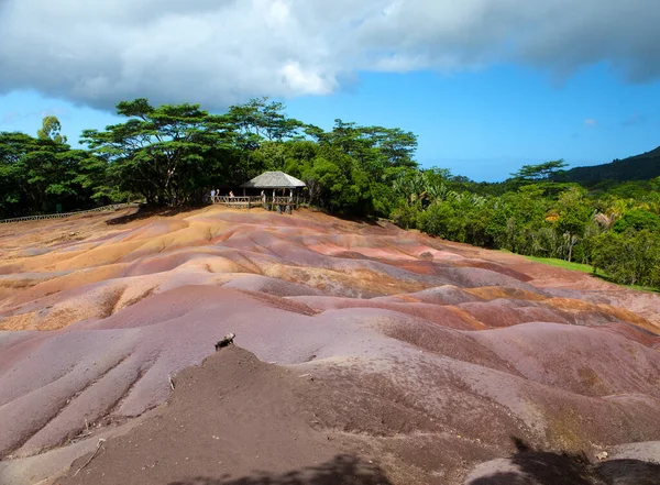 Huvudsaklig Syn Mauritius Chamarel Sju Färgländer — Stockfoto