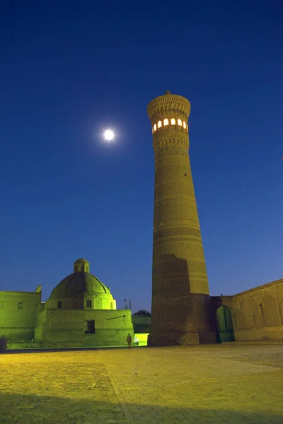 Complex Poi Kolon Kalyan Minaret Night Bukhara Uzbekistan — Stock Photo, Image