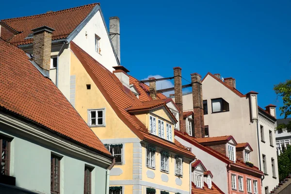 Riga Helle Häuser Auf Dem Livu Platz Livu Kleines Baltisch — Stockfoto