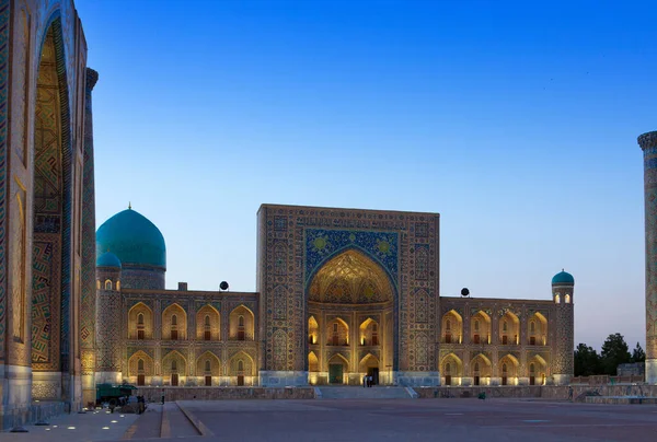 Praça Registro Praça Central Samarcanda Noite Uzbequista — Fotografia de Stock