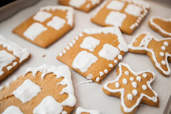 Boże Narodzenie Handmade Smaczny Słodki Pierniki Domowe Przygotowany Deser — Zdjęcie stockowe