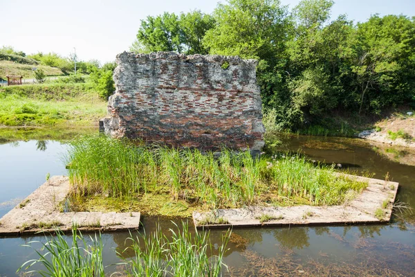 Los Restos Del Antiguo Puente Monumental Época Romana Durante Emperador — Foto de Stock