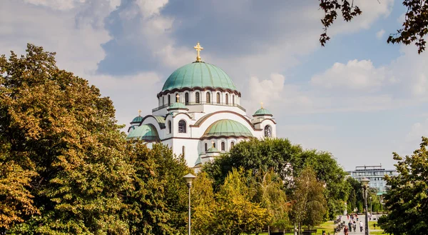 Templo San Sava Vista Iglesia Ortodoxa Serbia Más Grande Dedicada — Foto de Stock