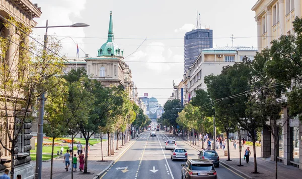 Belgrade Serbia Septiembre 2018 Belgrado Vista Calle Ciudad Tráfico Edificios —  Fotos de Stock