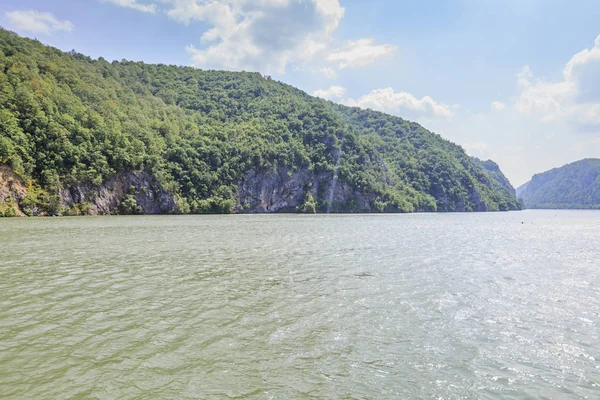 Gorge on Danube river , the Iron Gates , spring nature landscape , located at eastern Serbia