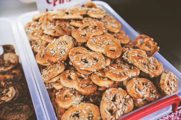 Mercado casero de pretzels Pequeña empresa —  Fotos de Stock