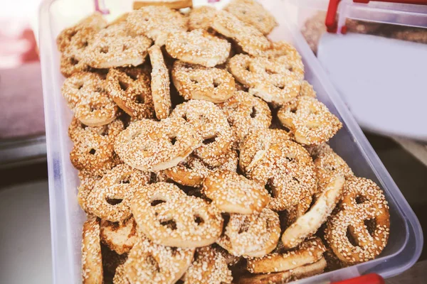 Caseiro pretzels marketplace pequenas empresas — Fotografia de Stock