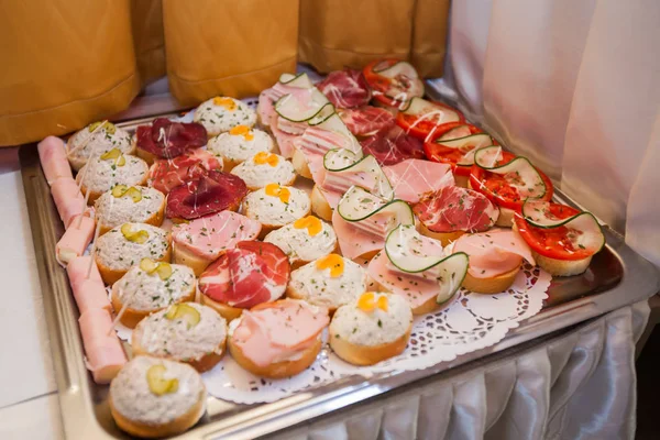 Delicious canapes catering at event — Stock Photo, Image