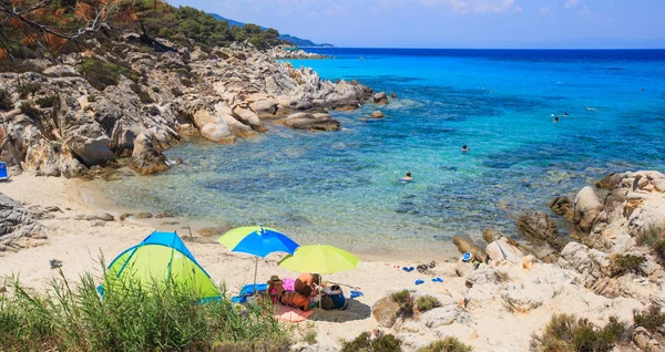 Zomervakantie Zand Strand Reizen Griekenland — Stockfoto