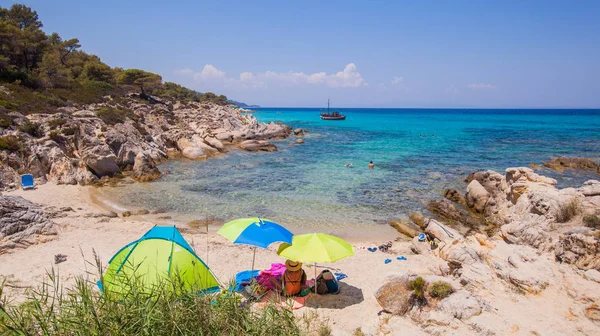 Letní dovolená Písek Beach Travel Řecko — Stock fotografie