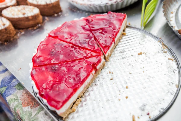 Homemade Tasty Raspberry Cheesecake Sale Local Food Marketplace — Stock Photo, Image